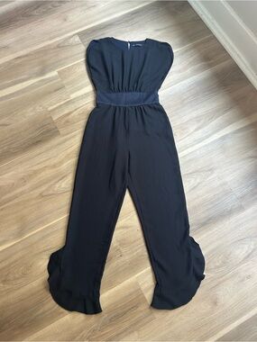 Zara Basic Navy Blue 70s disco style Women's Jumpsuit